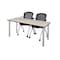 Kee Rectangle Tables > Training Tables > Kee Table & Chair Sets, 66 W, 24 L, 29 H, Maple MT6624PLBPCM23BK - alternate 1
